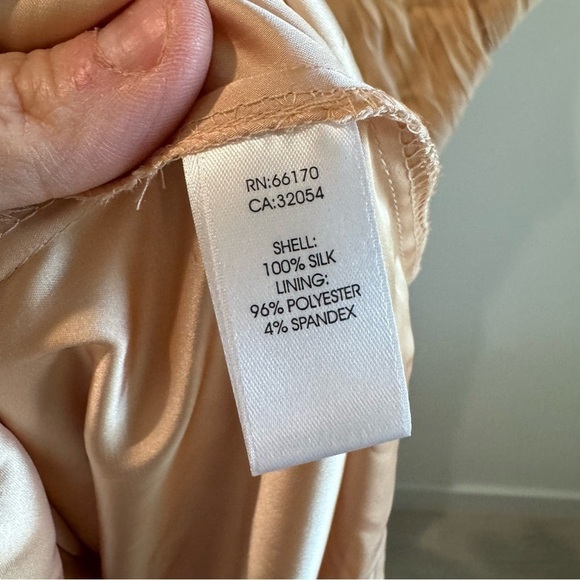 Anthropologie BHLDN Aurelie 100% Silk Peach Pleated Maxi Dress Size 4 - Picture 8 of 8